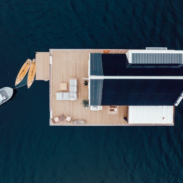Top View of Lillypad Floating Villa in Palm beach waters