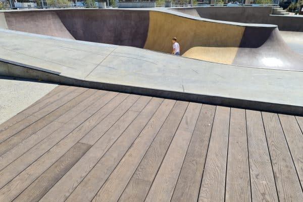 Mandurah Skatepark WA featuring Antique Oak decking