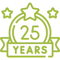 25 year product warranty icon