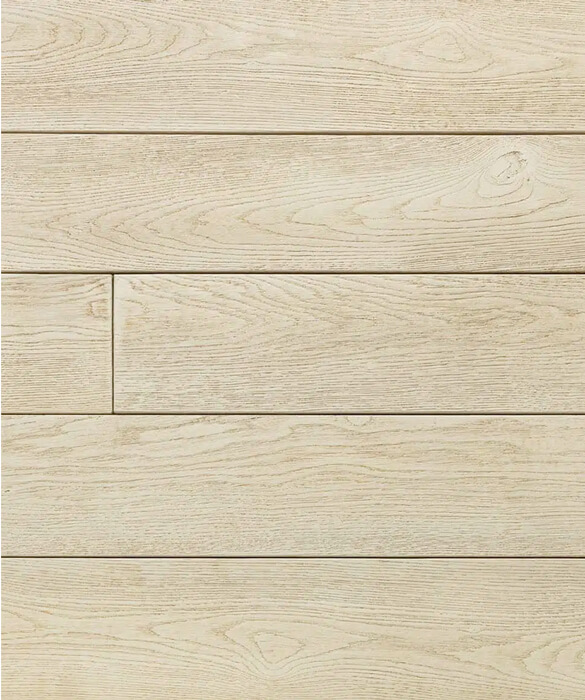 Close-up view of a floor with Lime Oak Millboard decking